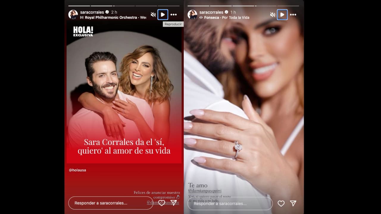 Sara Corrales confirma a la revista ¡Hola! Américas que está comprometida con el empresario Damián Pasquini.