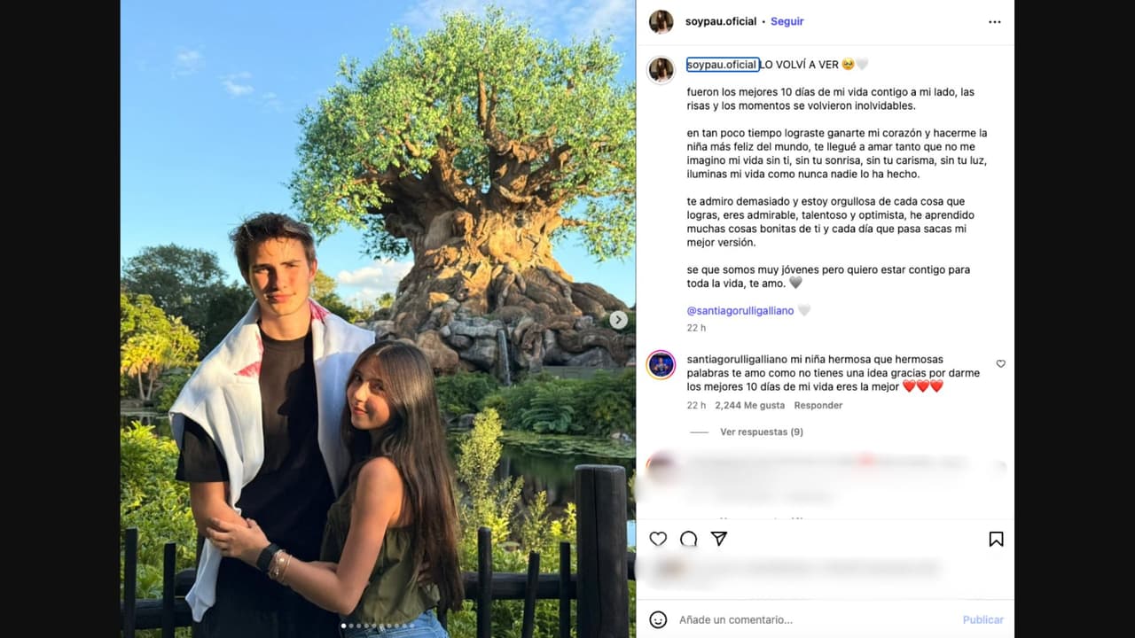 Paula Cacho comparte romántico mensaje a Santiago Rulli, hijo de Cecilia Galliano y Sebastián Rulli