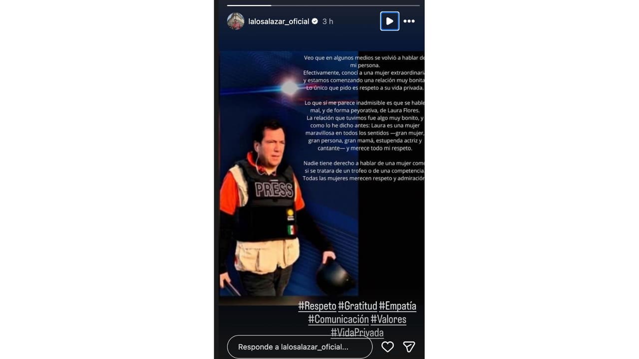 Lalo Salazar confirma nueva relación y pide respeto hacia Laura Flores.