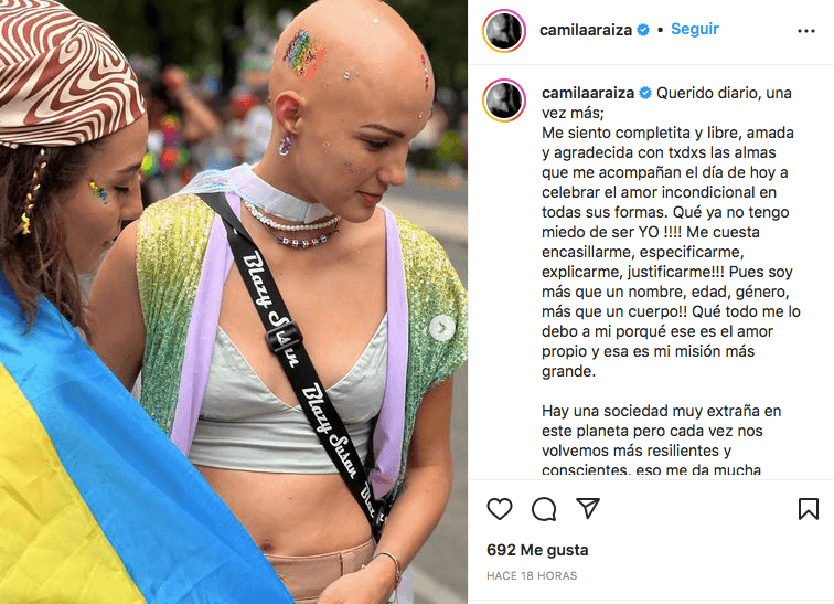Camila, hija de Raúl Araiza, es todo un ícono feminista y LGBT+