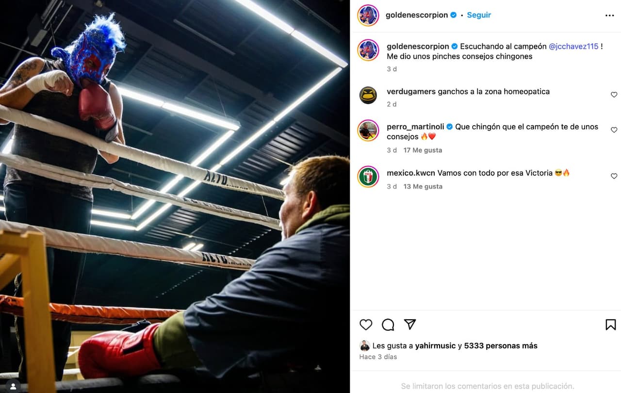 El Escorpión Dorado y Julio César Chávez.
