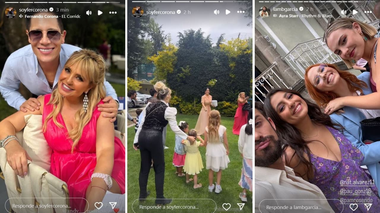 Andrea Escalona celebra el bautizo de su hijo.