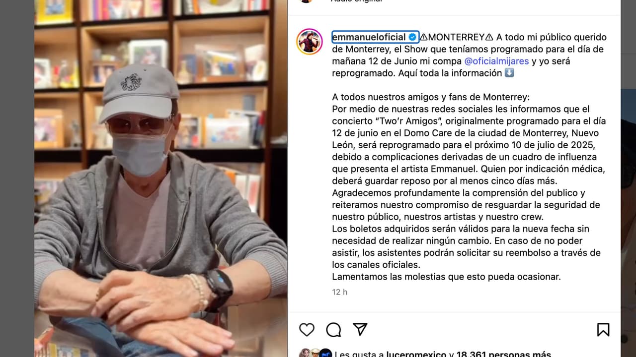 Emmanuel revela enfermedad.