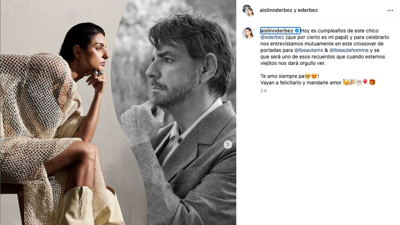 Aislinn Derbez felicita a su padre Eugenio Derbez en Instagram