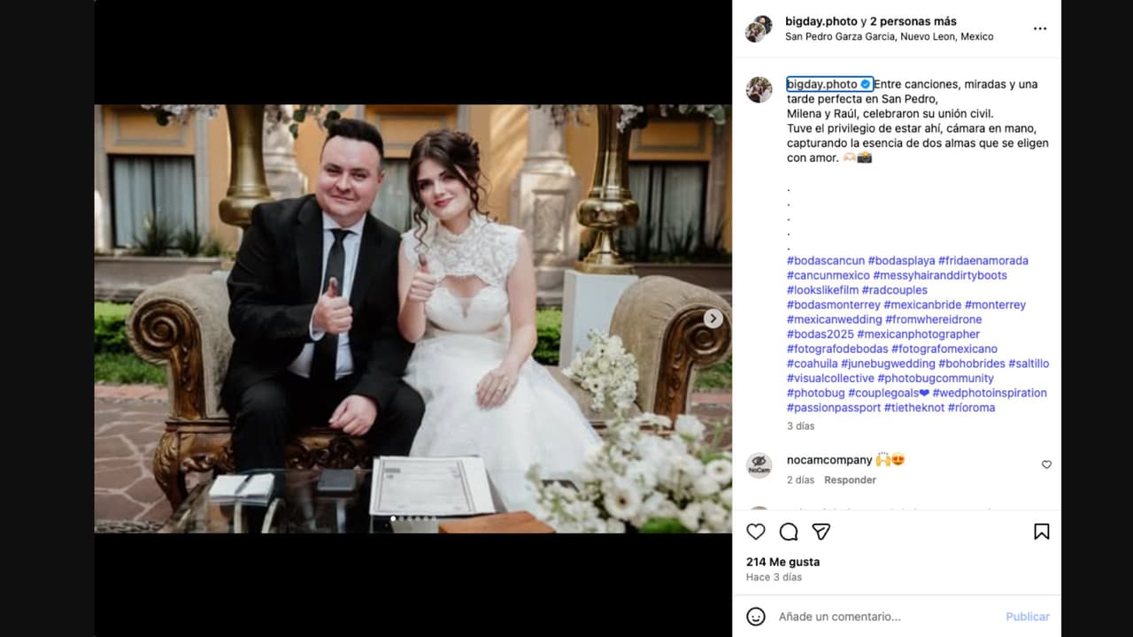 Raúl Ortega y Milena Montalvo también se celebraron su ceremonia civil