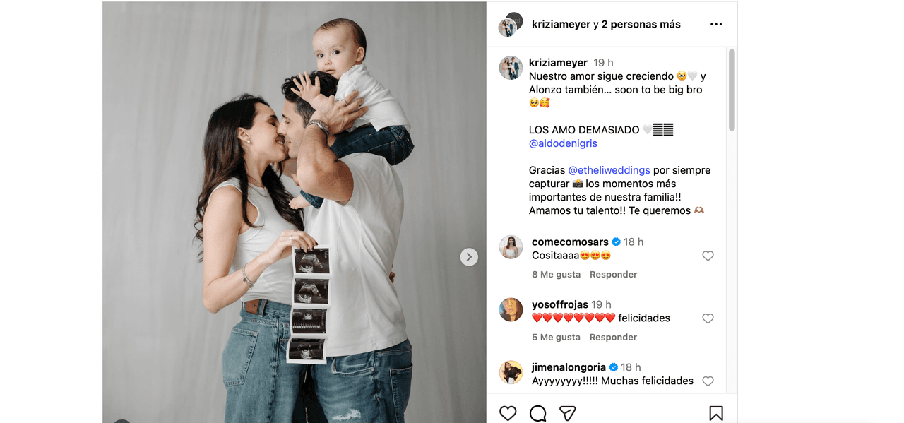 Aldo de Nigris anuncia embarazo; presume la primera foto de su bebé: “Te amamos y te esperamos”