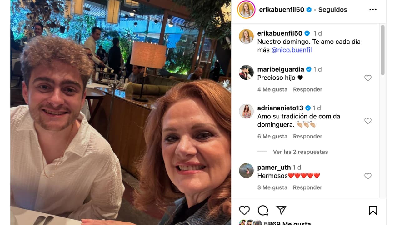 Erika Buenfil reaparece con su hijo Nicolás.