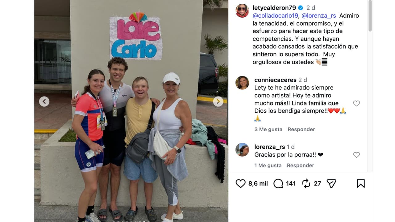 Lety Calderón, Luciano, Carlo y Lorenza.