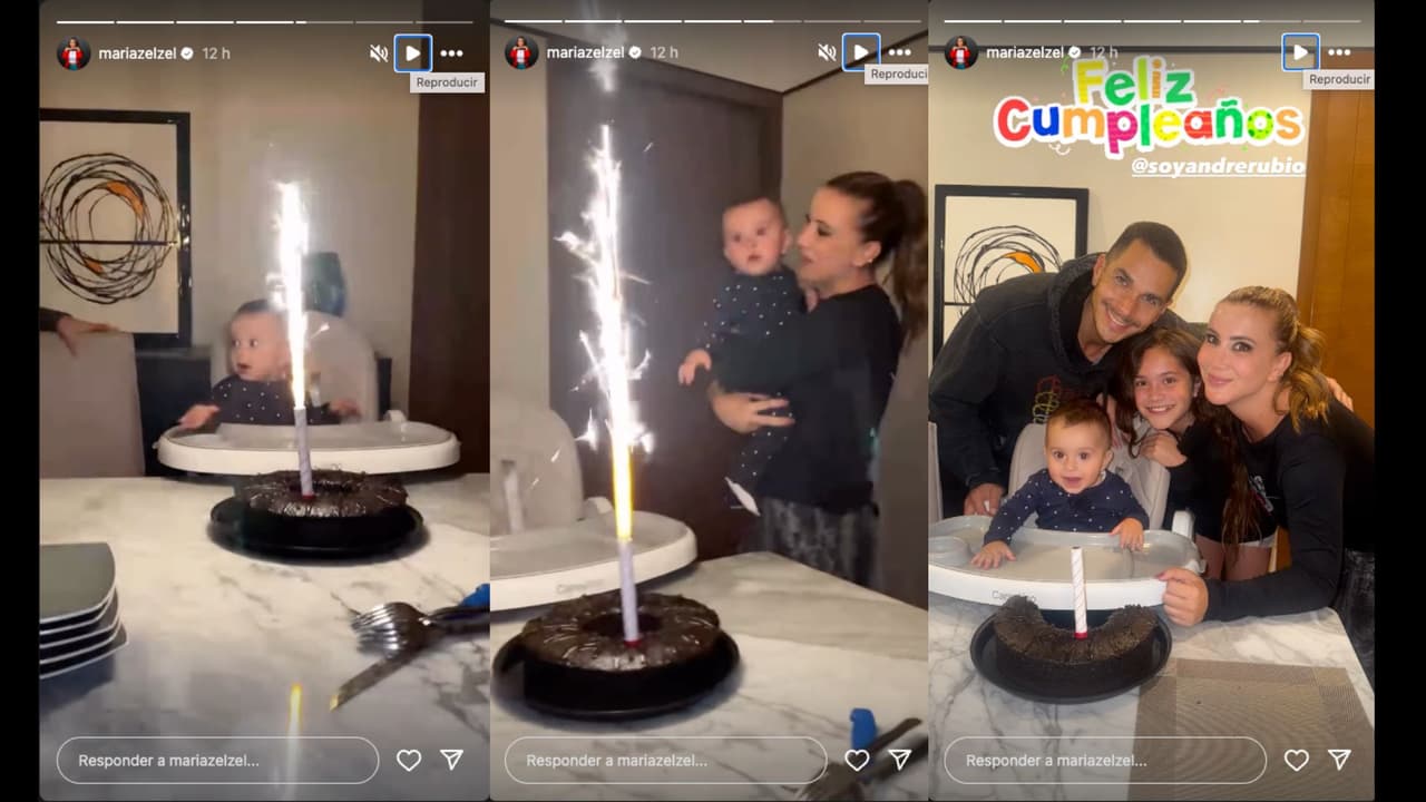 Mariazel, Adrián Rubio y Laia celebran el primer cumpleaños de André