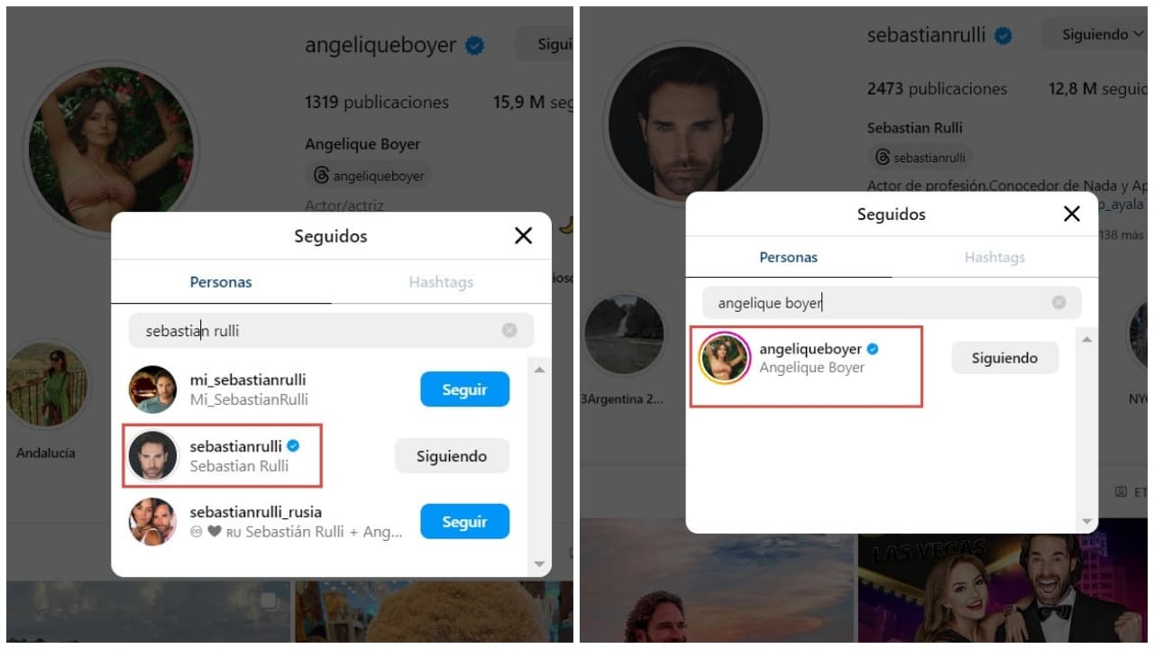 Angelique Boyer y Sebastián Rulli todavía se siguen en Instagram