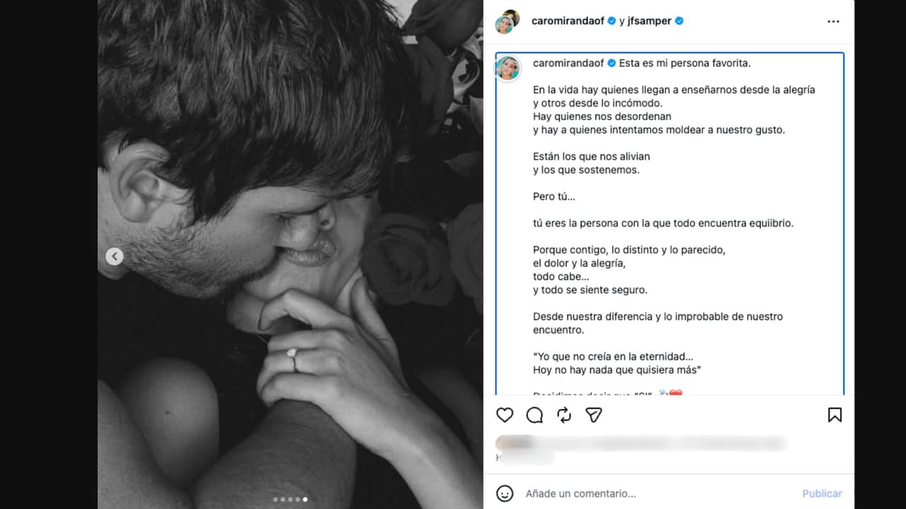 Carolina Miranda anuncia su compromiso con Juan Felipe Samper
<br>