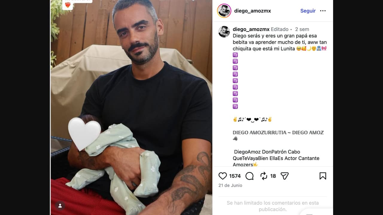 Diego Amozurrutia posa junto a su hija