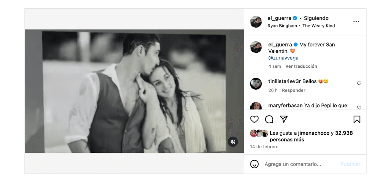 Este fue el mensaje que le dedicó Alberto Guerra a Zuria Vega