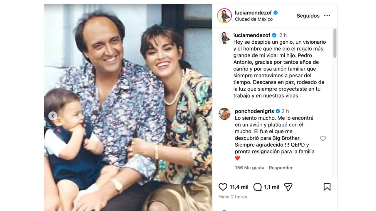 Lucía Méndez llora la muerte de Pedro Torres.