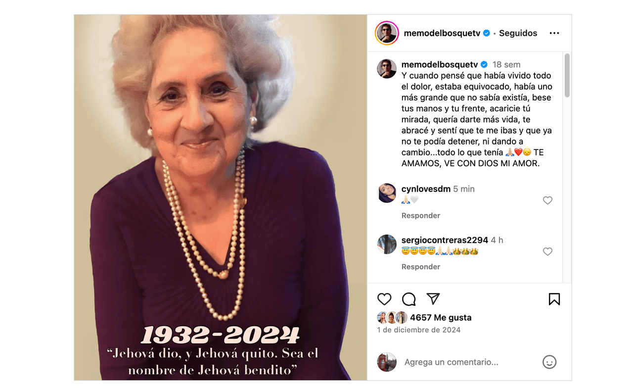 Memo del Bosque sufrió la muerte de su mamá meses antes de perder la vida