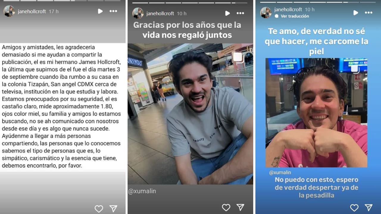 Hermana de James Hollcroft despide al actor.