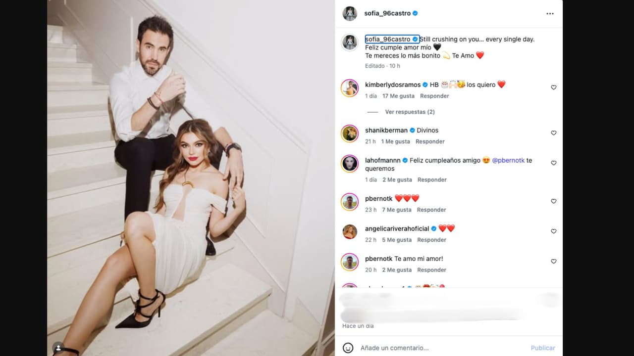 Sofía Castro celebra el cumpleaños de su esposo y le dedica emotivo mensaje