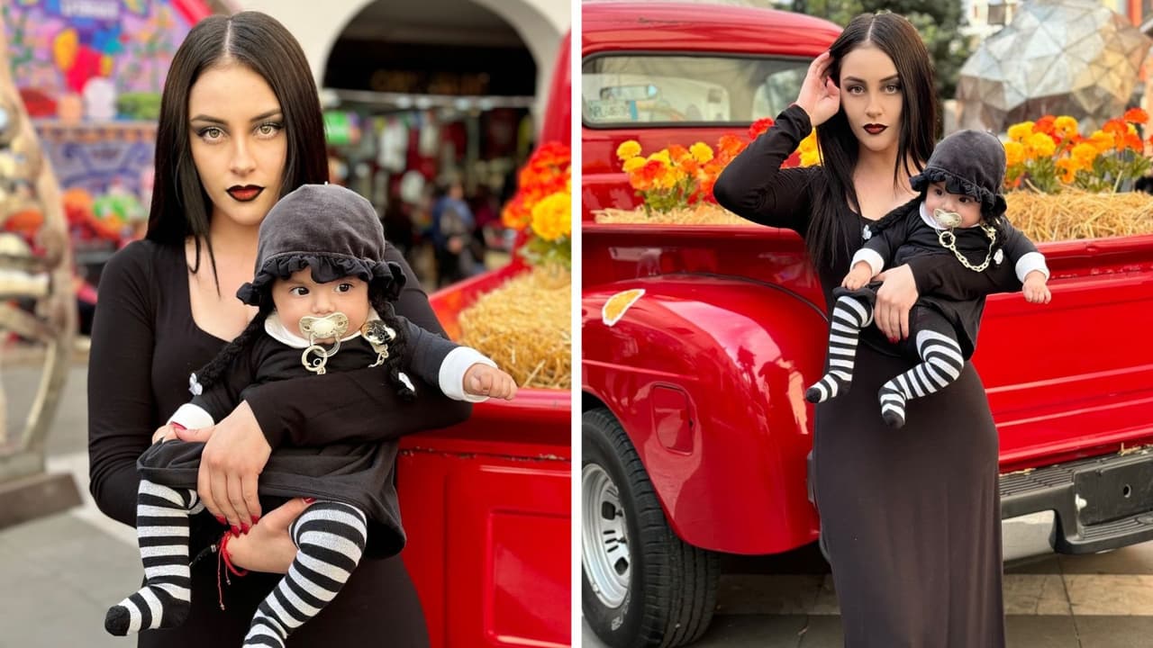 Paola Dalay y Tessa se convirtieron en Morticia y Merlina Addams para Halloween