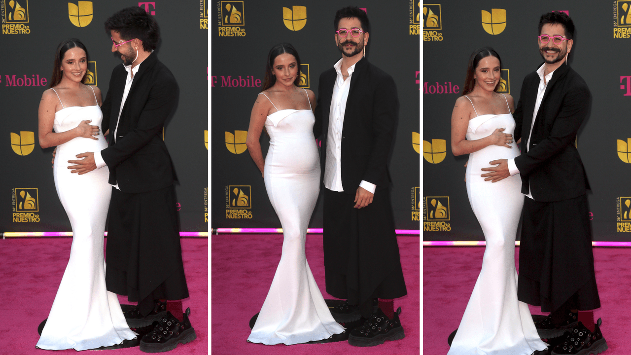 Camilo y Evaluna la alfombra magenta de Premio Lo Nuestro 2024.
