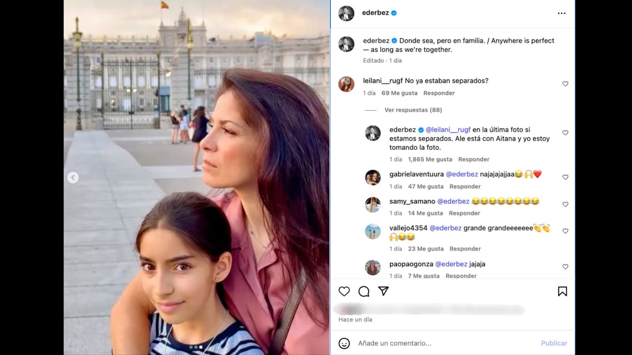 Eugenio Derbez bromea sobre su 'separación' con Alessandra Rosaldo en sus vacaciones familiares por España