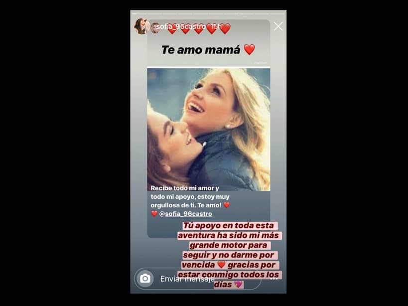 Angélica Rivera dedica emotivo mensaje a su hija Sofía Castro.