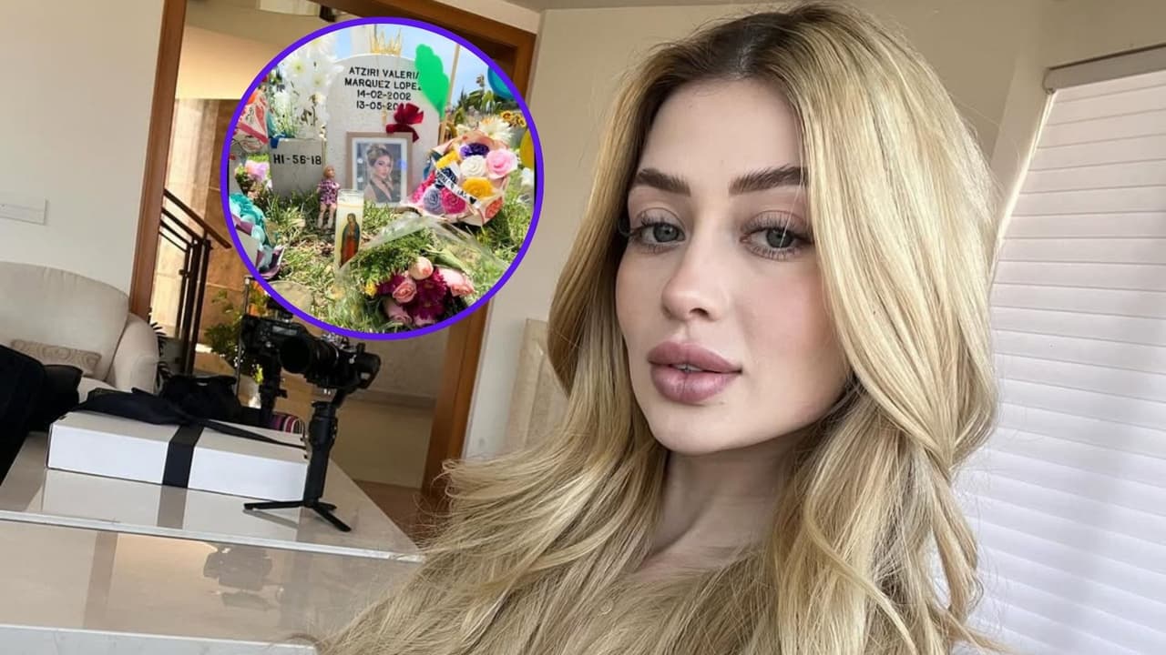 Decoran tumba de Valeria Márquez con flores, maquillaje y muñecas: Influencer le lleva detalles
