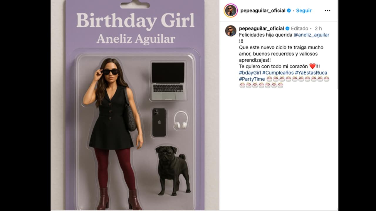 Pepe Aguilar felicita a su hija Aneliz de una forma creativa en Instagram
