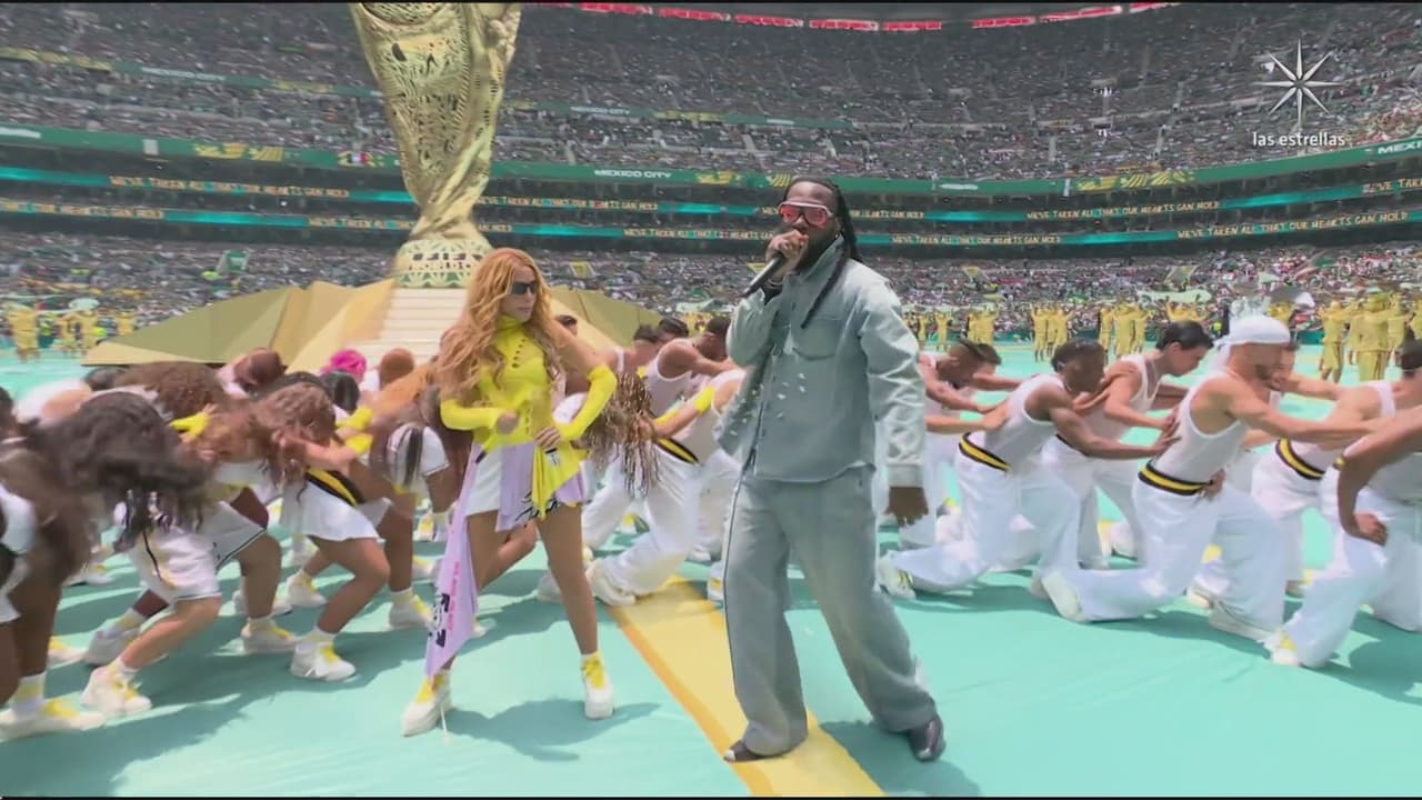 Shakira y Burna Boy en la ceremonia inaugural de la Copa Mundial 2026.