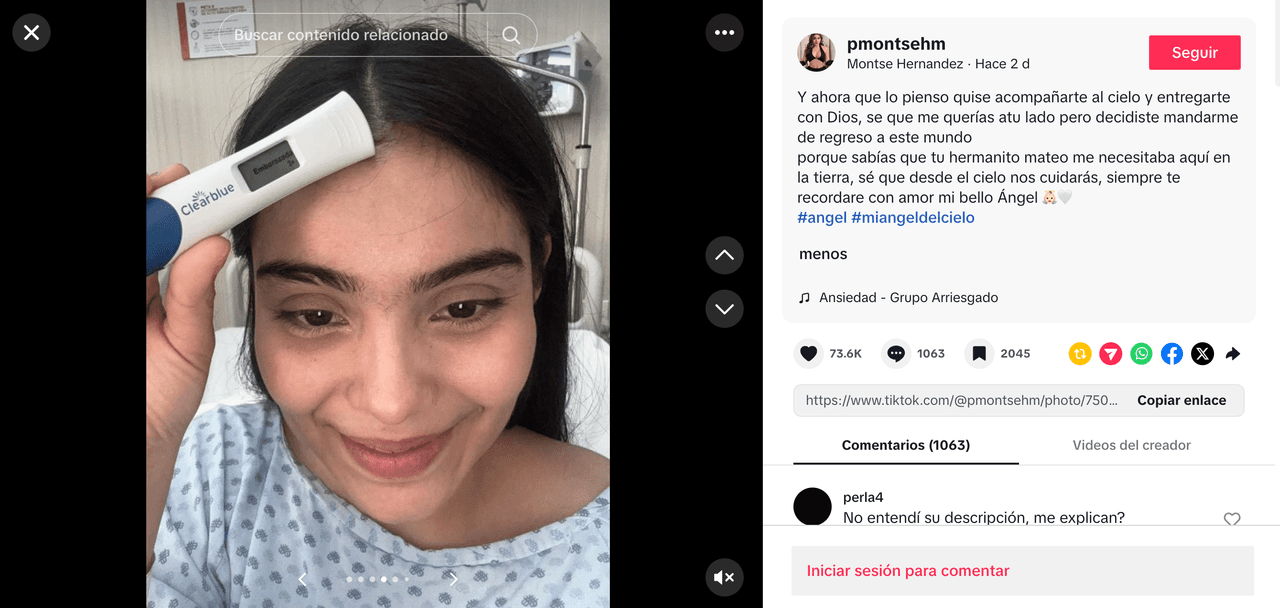 Influencer mexicana revela cómo días antes de la muerte de su bebé, se enteró de su embarazo