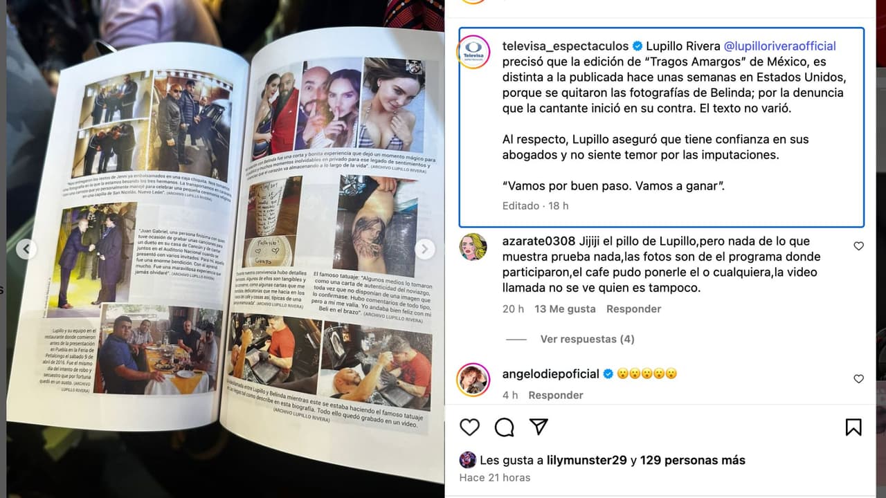 Fotos de Belinda en el libro de Lupillo Rivera.