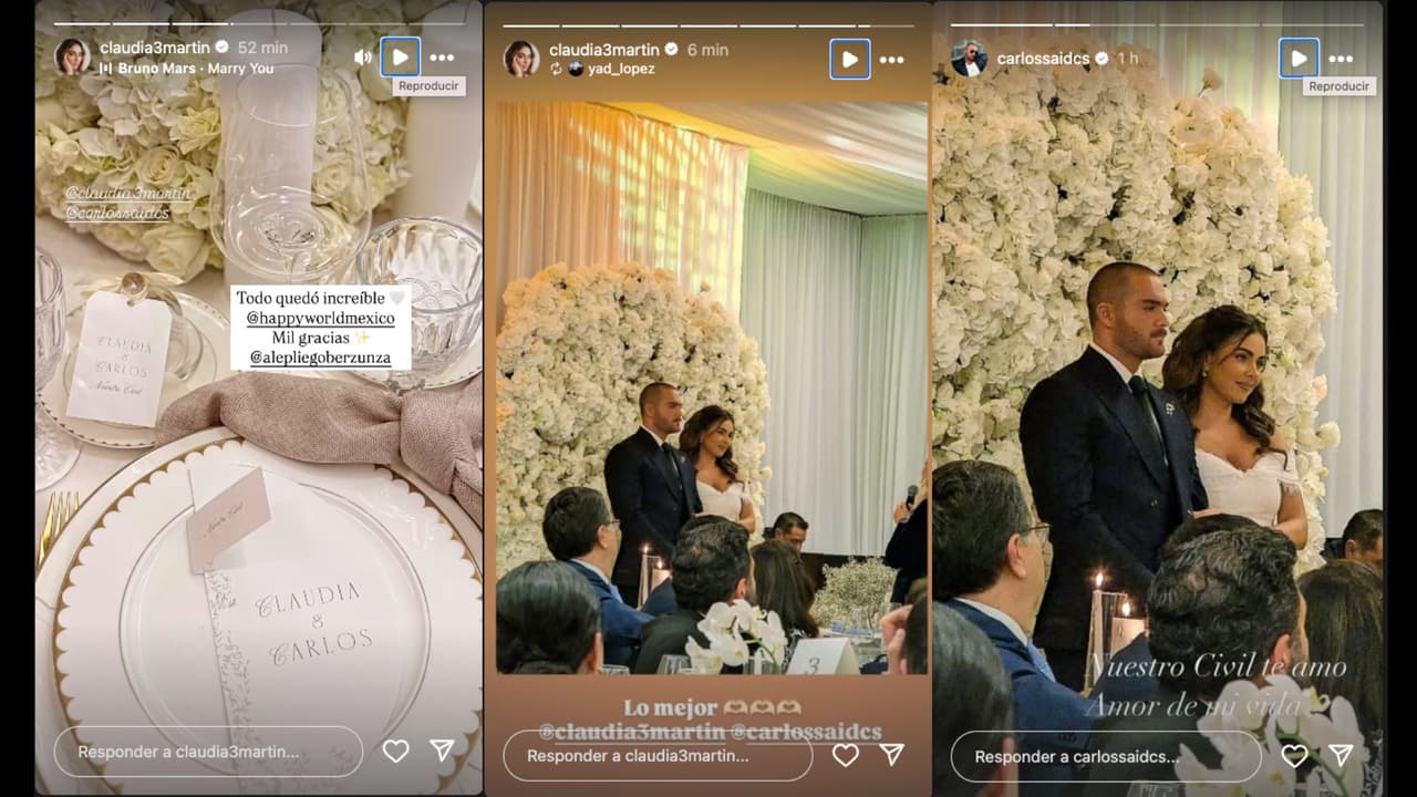 Claudia Martín compartió detalles de la decoración de su boda civil con Carlos Said