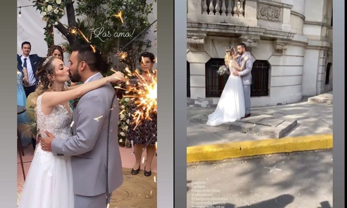 Los recién casados no escatimaron en lujos y además de toda clase de flores, hubo luces de vengala, las cuales prendieron tras convertirse en marido y mujer.