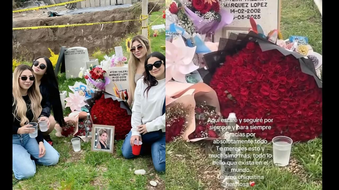 Vivian de la Torre y otras chicas acuden a la tumba de Valeria Márquez