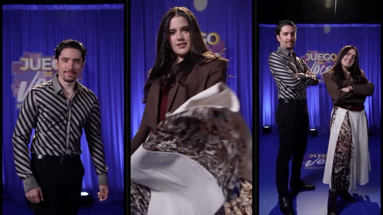Alex y Camila Fernández en los promocionales de 'Juego de voces'