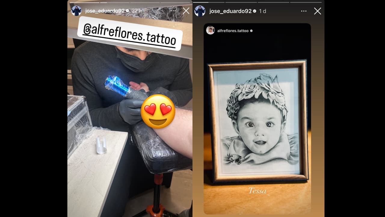 Jose Eduardo ocultó el tatuaje que se hizo en honor a su hija Tessa