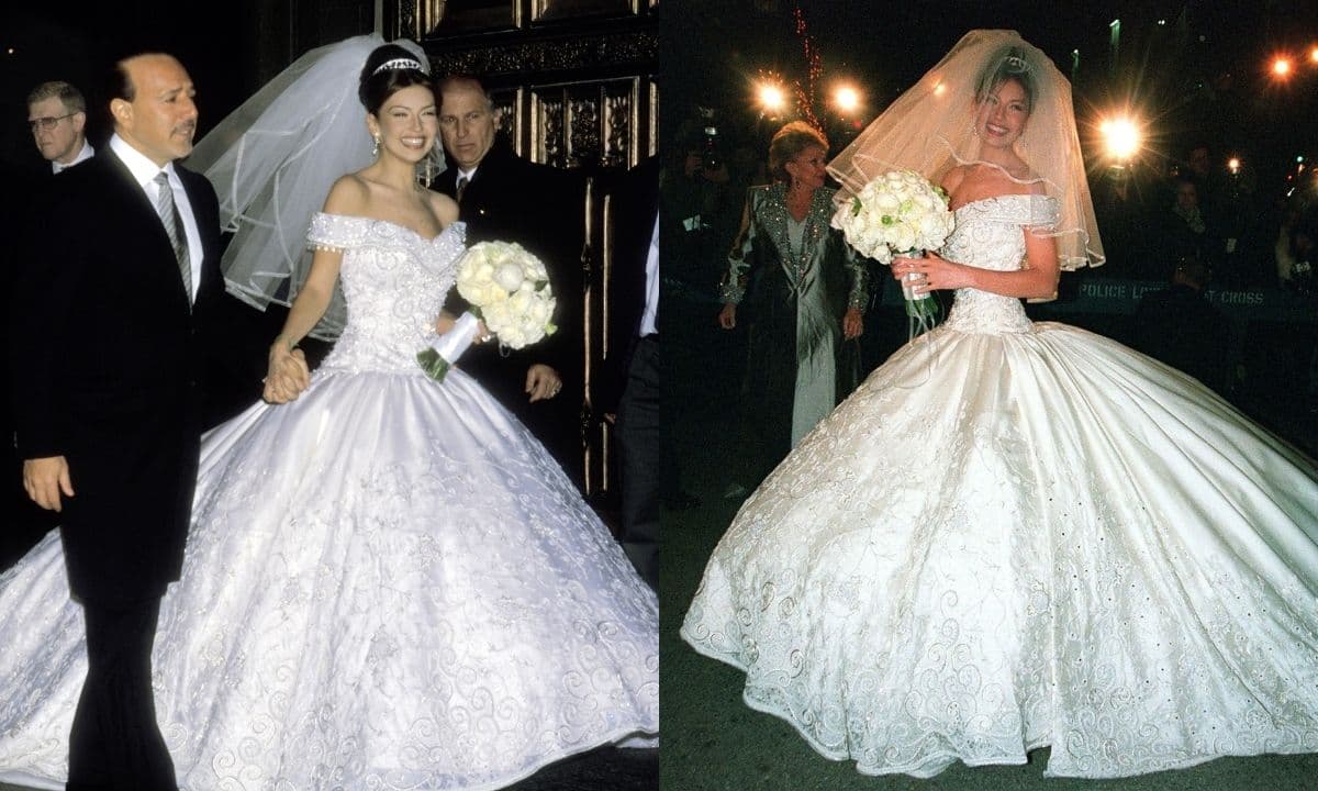 Thalía en su boda con Tommy Mottola