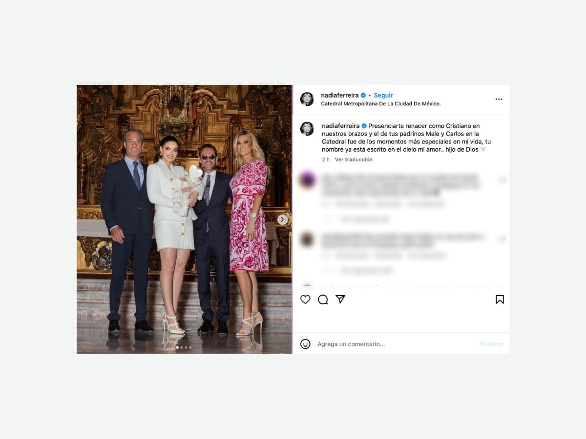La pareja bautizó a su hijo en la Catedral Metropolitana de la CDMX.