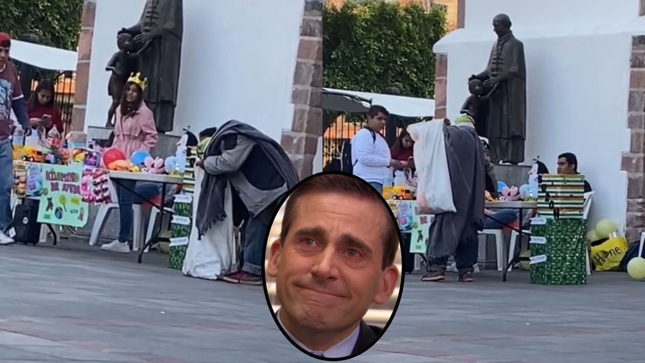 Hombre sin hogar se las ingenia para regalar juguetes a niños por Día de Reyes y el video te hará llorar