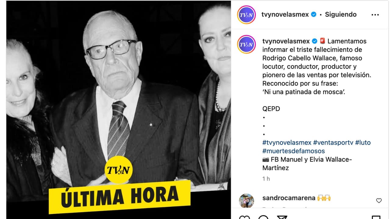 Muere Rodrigo Cabello Wallace.