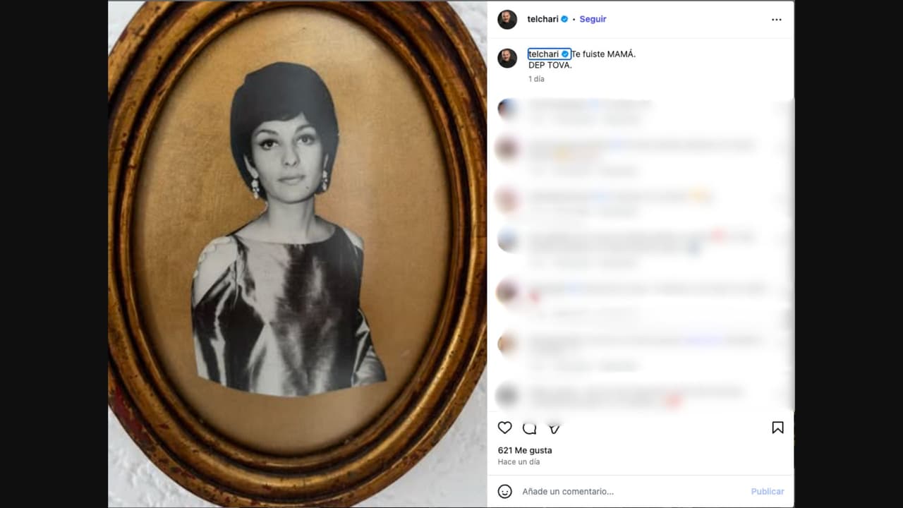 Ari Telch anuncia la muerte de su madre en redes