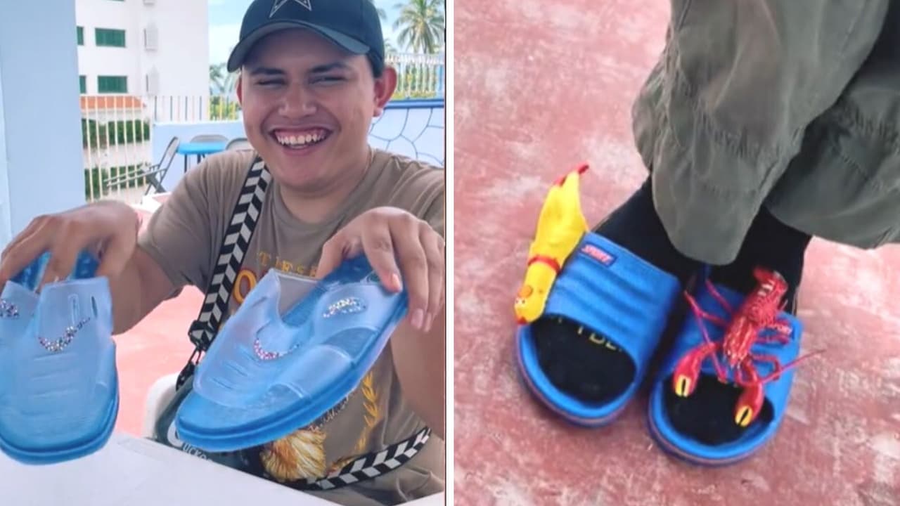 Amigos hacen intercambio de sandalias en viaje a la playa e idea encanta en TikTok