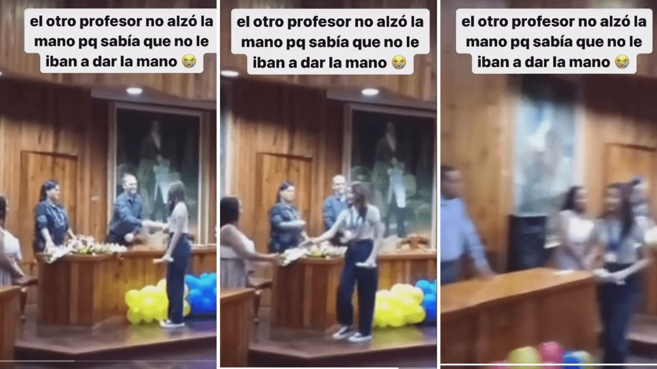 Joven no le da la mano a sus profesores en graduación y genera debate en TikTok