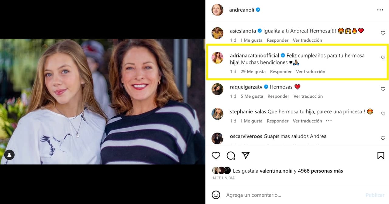 Valentina Noli agradeció las palabras de su mamá