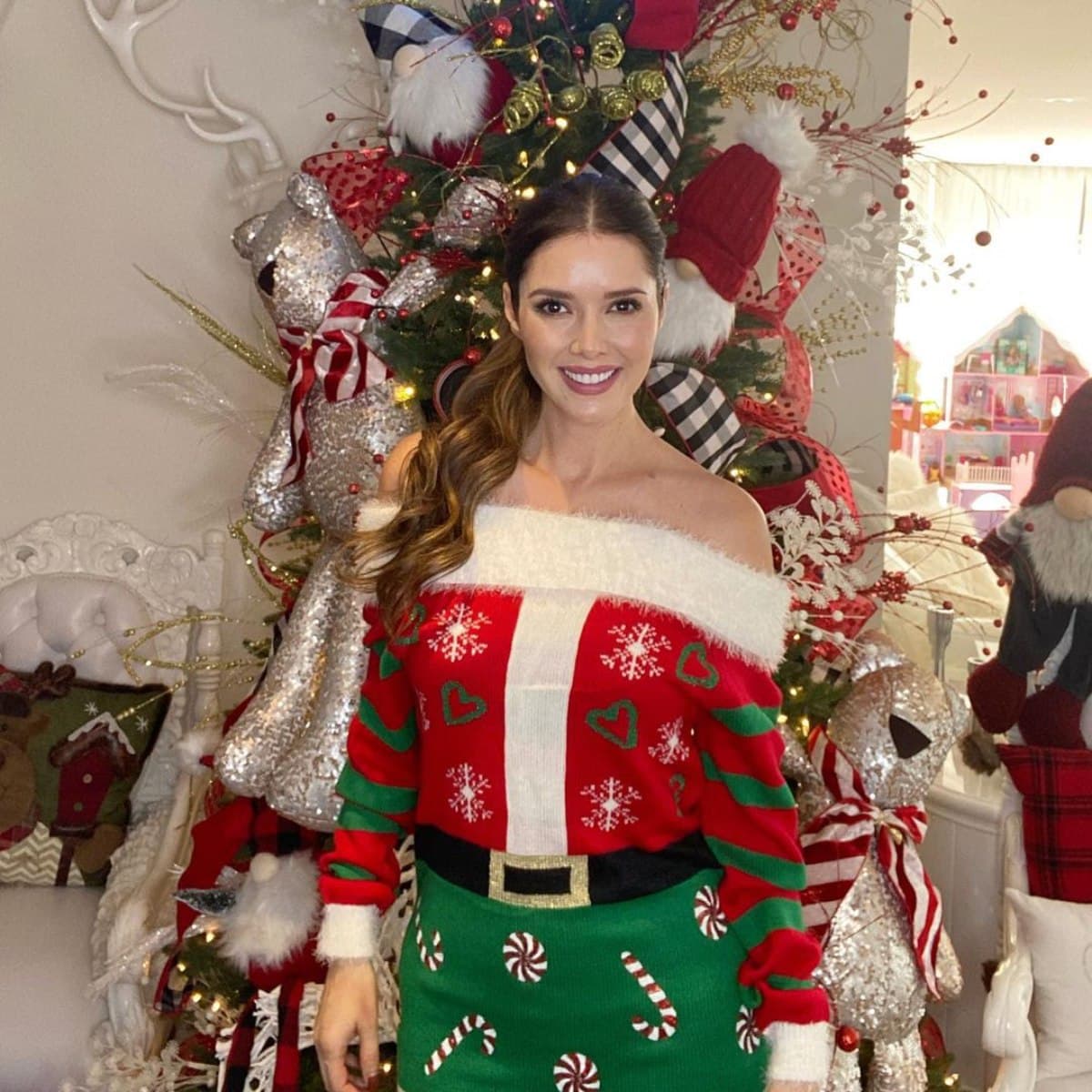 La actriz mostró cada detalle de su decoración navideña