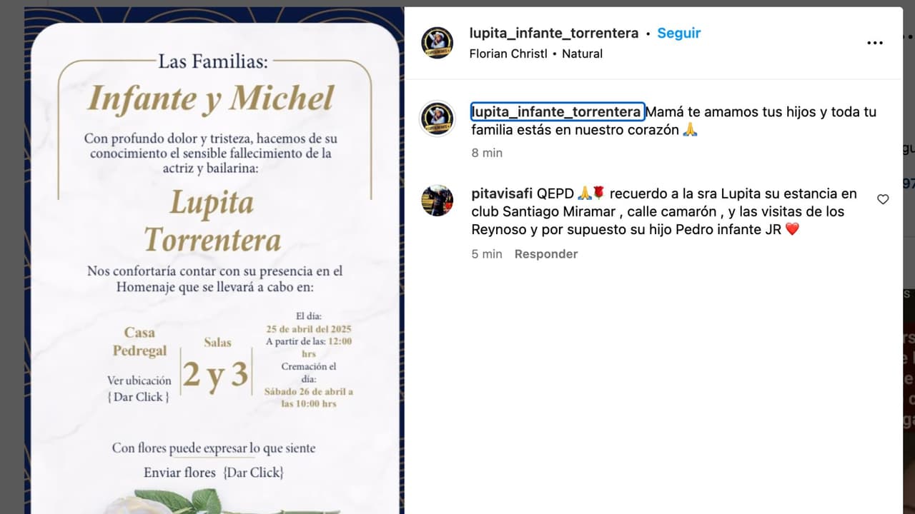 Confirman muerte de Lupita Torenera.