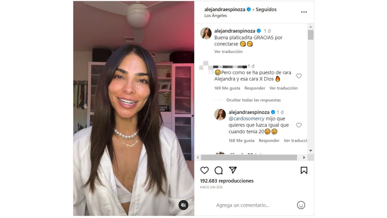 Alejandra Espinoza responde a señalamientos por su rostro.