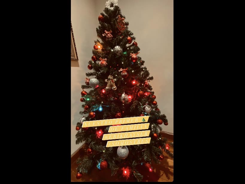 Fernanda Castillo cautiva con su primer árbol de Navidad en familia.