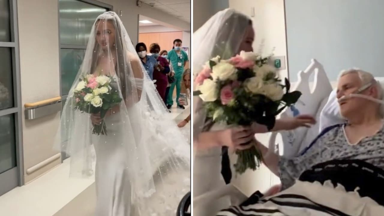 Novia se casó en un hospital para que su padre enfermo pueda asistir: "Lo más bello que pudo hacer"