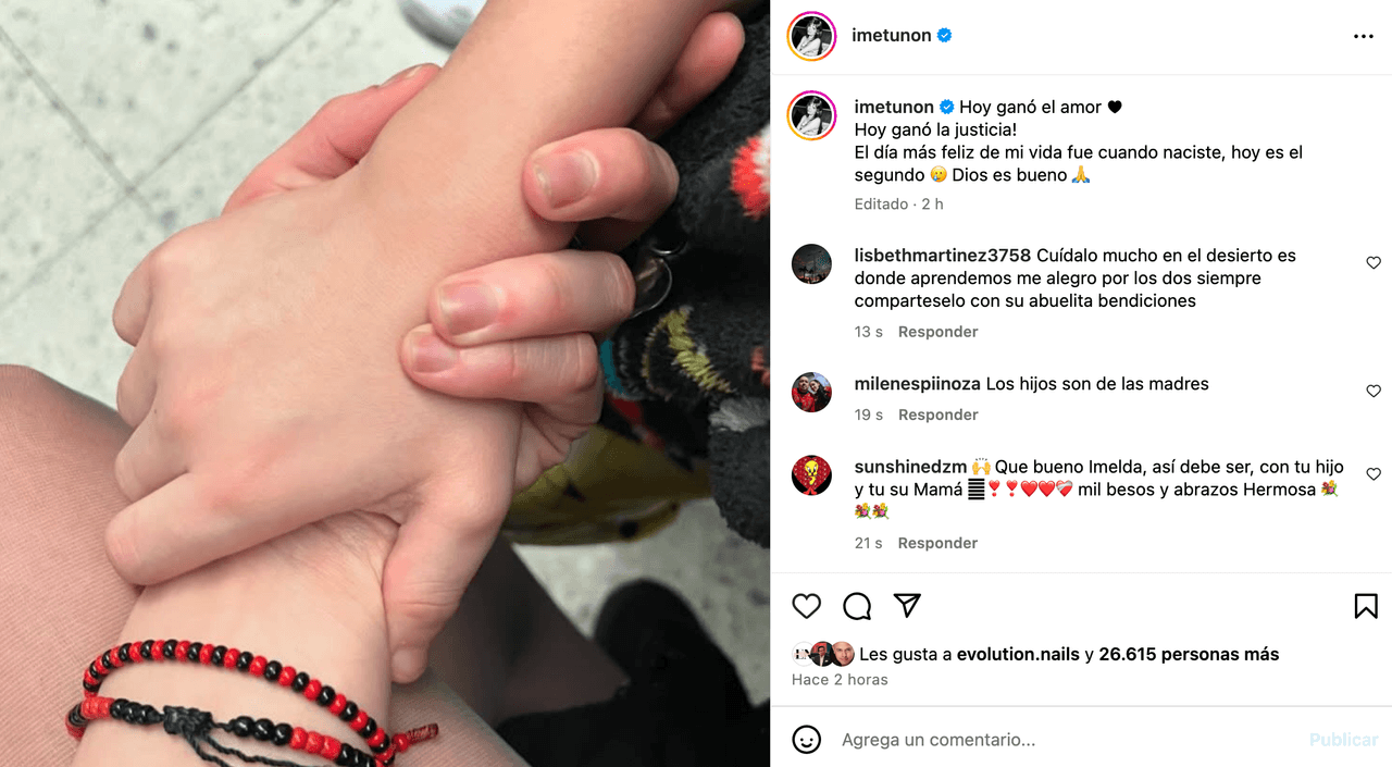 Imelda Tuñón muestra el reencuentro con su hijo José Julián