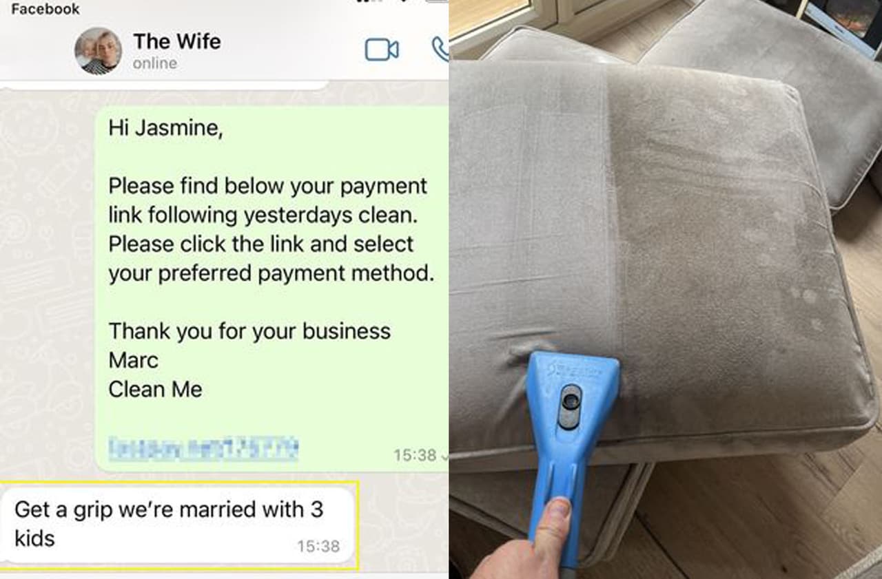 Hombre pide a su esposa un pago por limpiar su casa